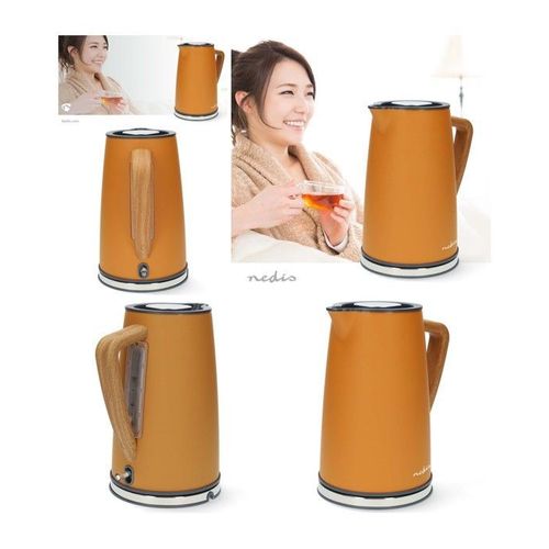 BOUILLOIRE Design ORANGE rétro Soft touch 1L7 2200W orange pour thé ou café.