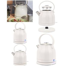 Bouilloire Inox rétro 1,5L CREME INOX Sans Fil 2200W Arrêt automatique INOX