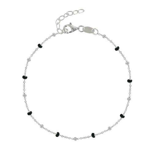 Les Poulettes Bijoux - Bracelet Argent Perles Émaillées Et Perles Argent