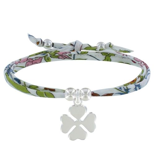 Les Poulettes Bijoux - Bracelet Double Tour Lien Liberty Et Trèfle Argent - Classics