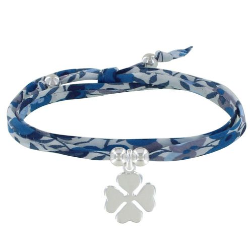 Les Poulettes Bijoux - Bracelet Double Tour Lien Liberty Et Trèfle Argent - Classics