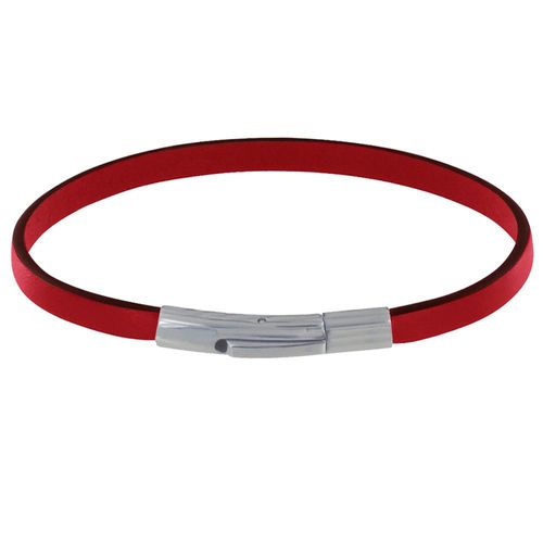 Les Poulettes Bijoux - Bracelet Homme Cuir Simple Fermoir Acier Inoxydable