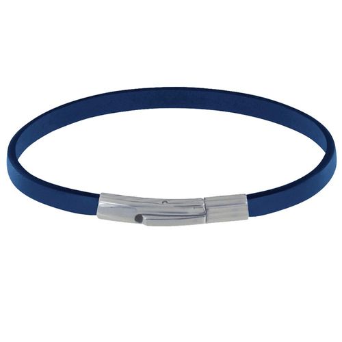 Les Poulettes Bijoux - Bracelet Homme Cuir Simple Fermoir Acier Inoxydable