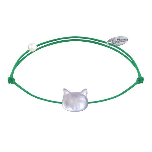 Les Poulettes Bijoux - Bracelet Lien Tête De Chat En Nacre