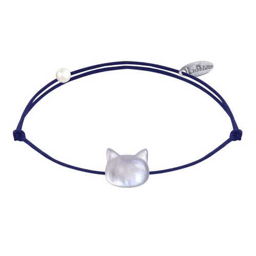 Les Poulettes Bijoux - Bracelet Lien Tête De Chat En Nacre
