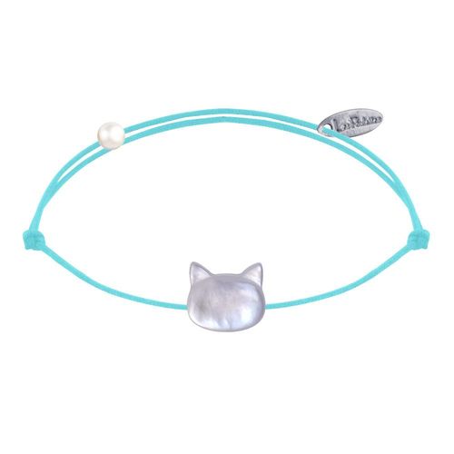 Les Poulettes Bijoux - Bracelet Lien Tête De Chat En Nacre