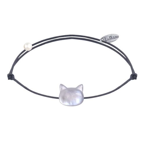 Les Poulettes Bijoux - Bracelet Lien Tête De Chat En Nacre