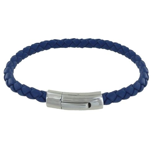 Les Poulettes Bijoux - Bracelet Homme Cuir Simple Tréssé Rond 19cm