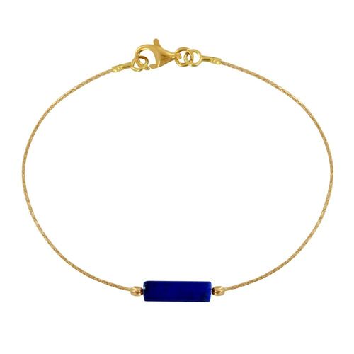 Les Poulettes Bijoux - Bracelet Gold Filled Cylindre De Lapis Lazuli