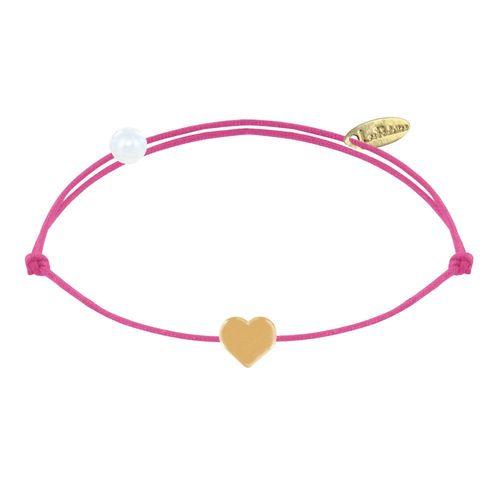 Les Poulettes Bijoux - Bracelet Lien Plaqué Or Mini Coeur