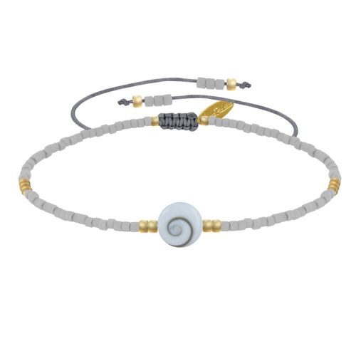 Les Poulettes Bijoux - Bracelet Lien Oeil De Sainte Lucie Et Petites Perles Mates