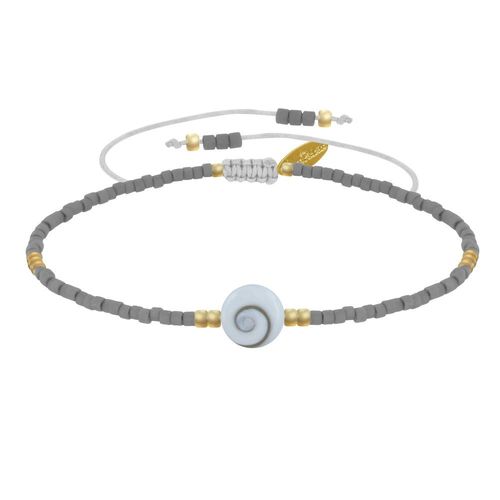 Les Poulettes Bijoux - Bracelet Lien Oeil De Sainte Lucie Et Petites Perles Mates