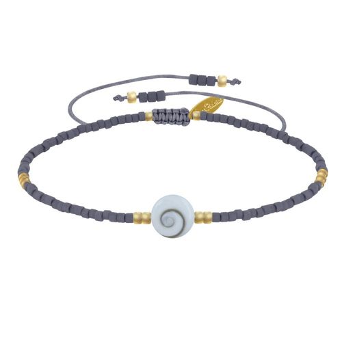 Les Poulettes Bijoux - Bracelet Lien Oeil De Sainte Lucie Et Petites Perles Mates