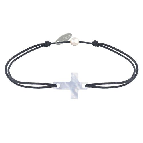 Les Poulettes Bijoux - Bracelet Lien Petite Croix En Nacre