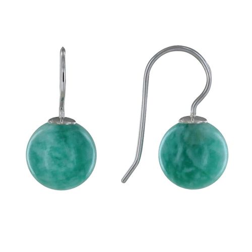 Les Poulettes Bijoux - Boucles D'oreilles Argent Billes D'amazonite