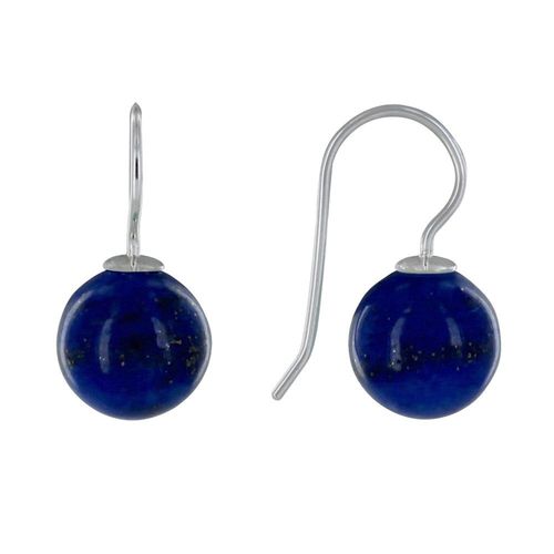 Les Poulettes Bijoux - Boucles D'oreilles Argent Billes De Lapis Lazuli