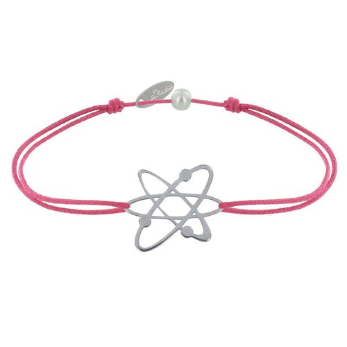 Les Poulettes Bijoux - Bracelet Mixte Lien Médaille Argent Atome