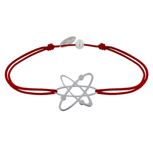 Les Poulettes Bijoux - Bracelet Mixte Lien Médaille Argent Atome