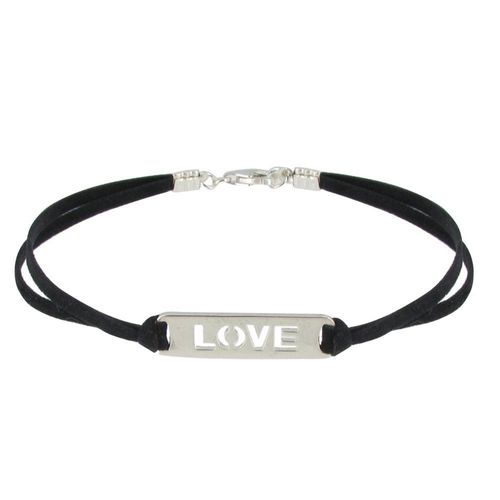 Les Poulettes Bijoux - Bracelet Argent Love Lien En Suédine - Classics