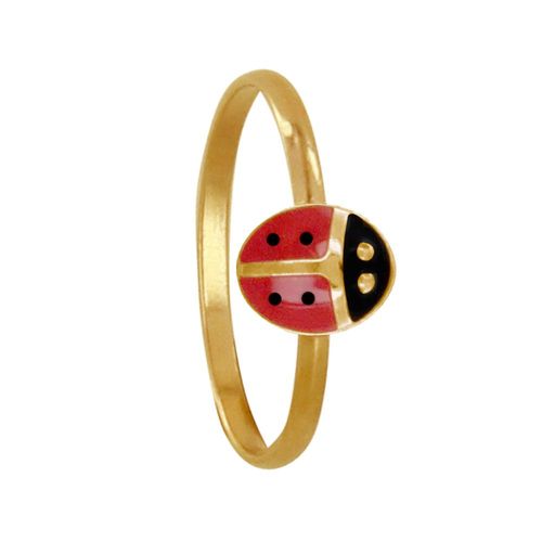 Les Poulettes Bijoux - Bague Enfant Plaqué Or Coccinelle