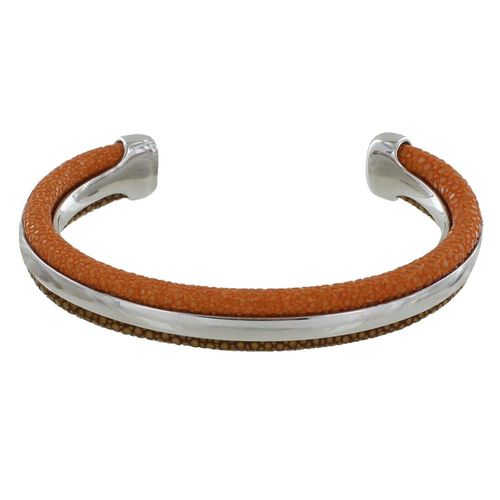 Les Poulettes Bijoux - Bracelet Bicolore Laiton Rhodié Et Cuir