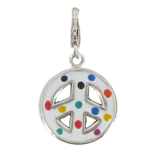 Les Poulettes Bijoux - Charms Argent Médaille Paix Emaillé - Classics