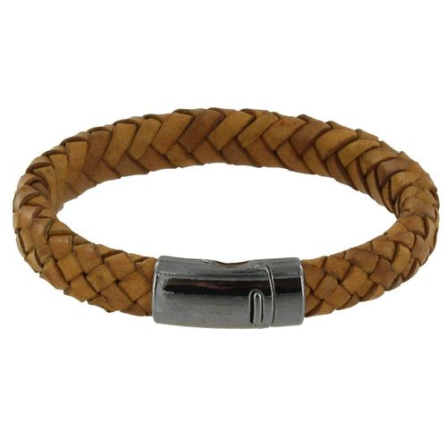 Les Poulettes Bijoux - Bracelet Homme Baroudeur Cuir Marron Clair