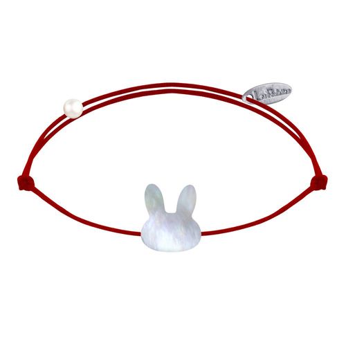 Les Poulettes Bijoux - Bracelet Lien Tête De Lapin En Nacre