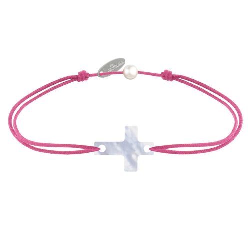 Les Poulettes Bijoux - Bracelet Lien Petite Croix En Nacre
