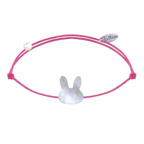 Les Poulettes Bijoux - Bracelet Lien Tête De Lapin En Nacre