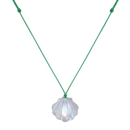 Les Poulettes Bijoux - Collier Lien Coquille St Jacques En Nacre