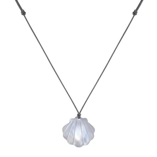 Les Poulettes Bijoux - Collier Lien Coquille St Jacques En Nacre