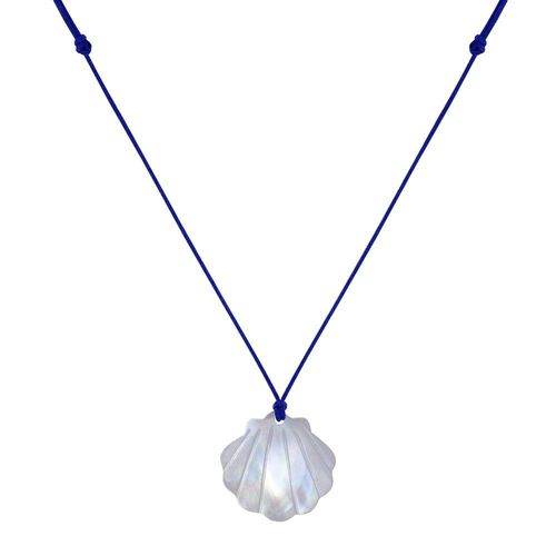 Les Poulettes Bijoux - Collier Lien Coquille St Jacques En Nacre