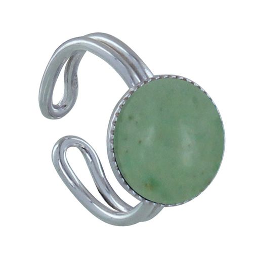 Les Poulettes Bijoux - Bague Argent Rond Dentelé D'aventurine
