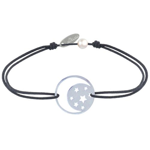 Les Poulettes Bijoux - Bracelet Lien Médaille Argent Lune Et Etoiles
