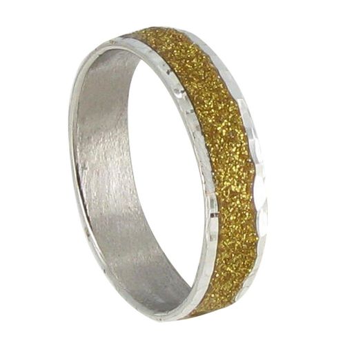Les Poulettes Bijoux - Bague Argent Paillettes Or