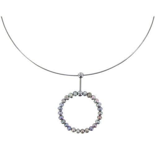 Les Poulettes Bijoux - Collier Argent Anneau De Perles De Culture 4-5 Mm - Classics