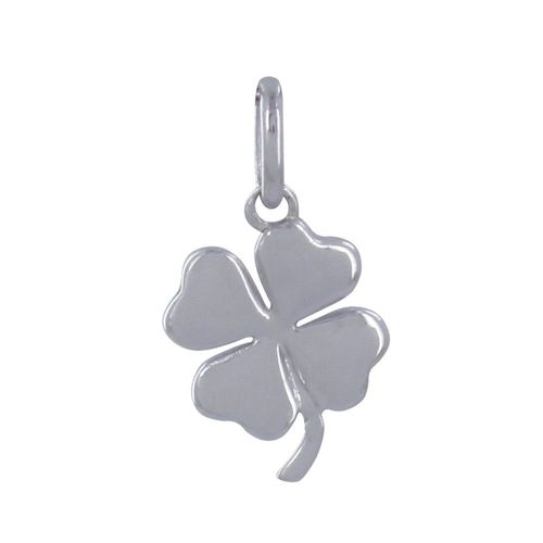 Les Poulettes Bijoux - Pendentif Argent Rhodié Mini Trèfle À Quatre Feuilles