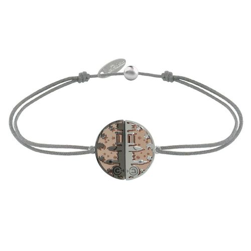 Les Poulettes Bijoux - Bracelet Lien Médaille Argent Plaqué Or Rose Ruthénium Londres