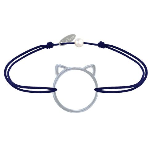 Les Poulettes Bijoux - Bracelet Lien Médaille Argent Tête De Chat Ajouré