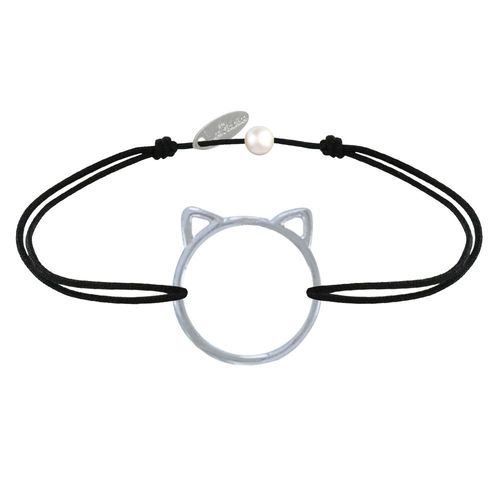 Les Poulettes Bijoux - Bracelet Lien Médaille Argent Tête De Chat Ajouré