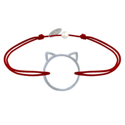 Les Poulettes Bijoux - Bracelet Lien Médaille Argent Tête De Chat Ajouré