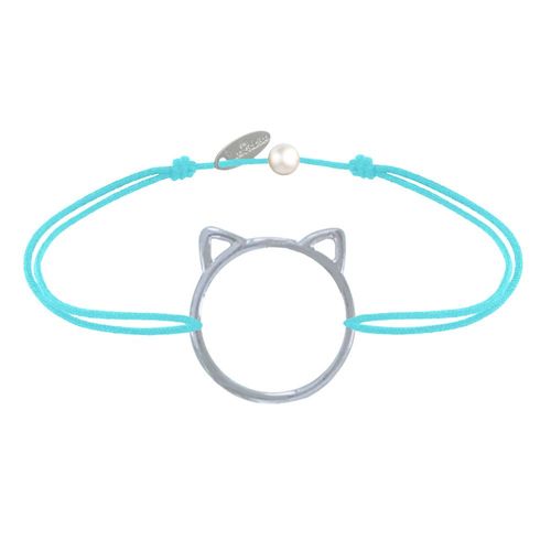 Les Poulettes Bijoux - Bracelet Lien Médaille Argent Tête De Chat Ajouré