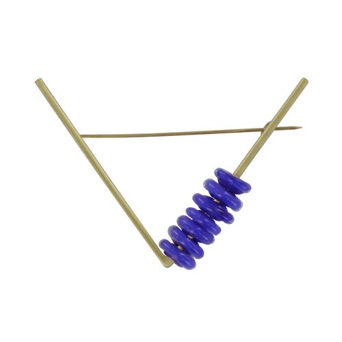 Les Poulettes Bijoux - Broche Laiton Triangle Et Petits Disques De Verre