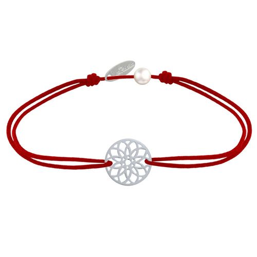 Les Poulettes Bijoux - Bracelet Lien Médaille Argent Mandala Graine De Vie