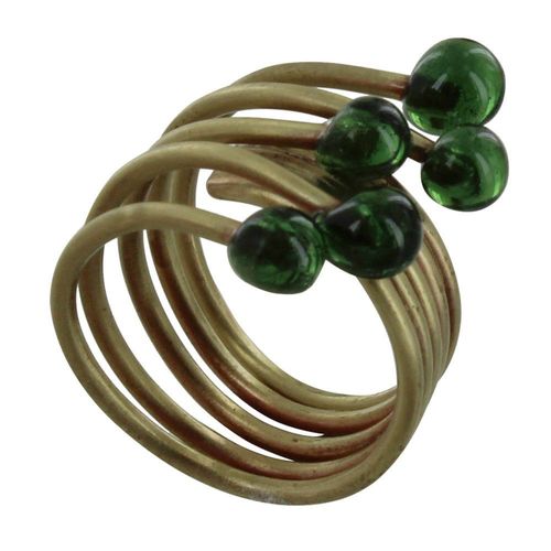 Les Poulettes Bijoux - Bague Laiton Perles De Verre - Classics
