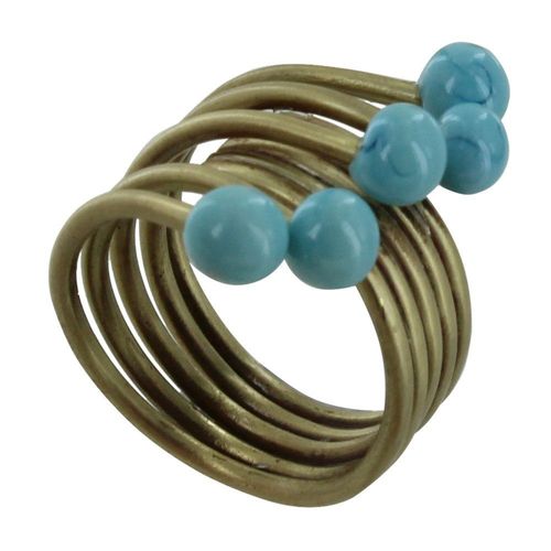 Les Poulettes Bijoux - Bague Laiton Perles De Verre - Classics