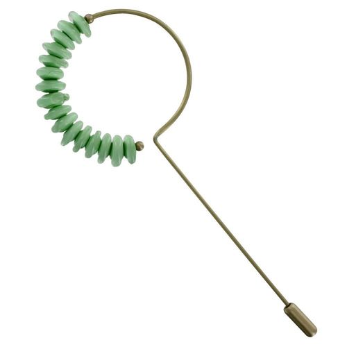 Les Poulettes Bijoux - Broche Laiton Anneau Et Petits Disques De Verre