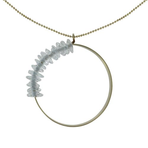 Les Poulettes Bijoux - Collier Laiton Anneau Et Petits Disques De Verre - Classics