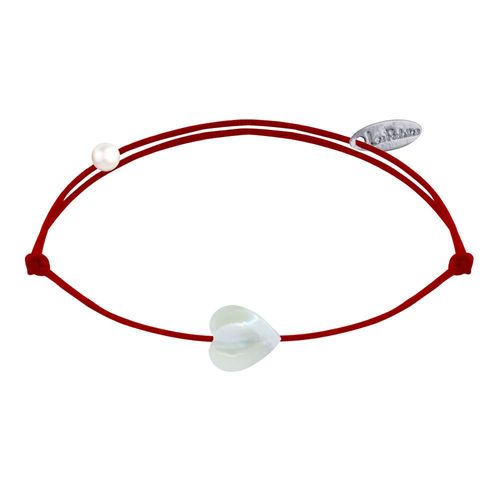 Les Poulettes Bijoux - Bracelet Lien Mini Coeur En Nacre
